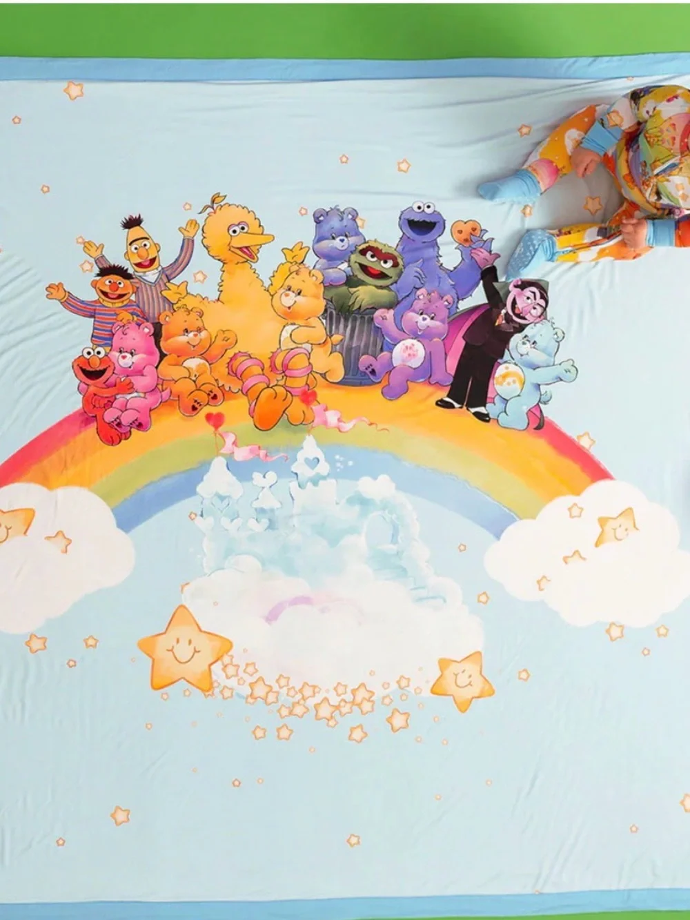 Posh Peanut Light Blue Rainbow Sesame Street Baby Blanket